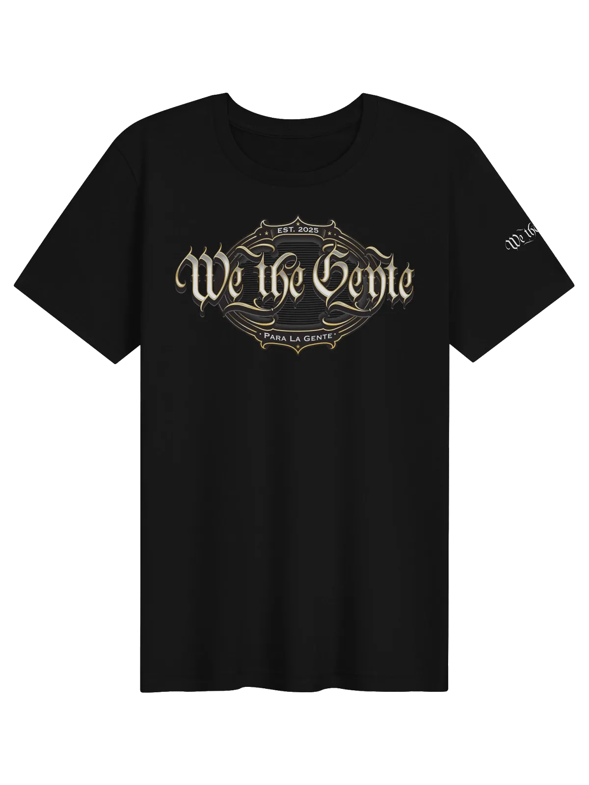 Black tee with the Para La Gente crest